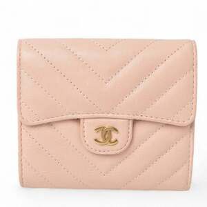 CHANEL Authentic Pink Leather Wallet